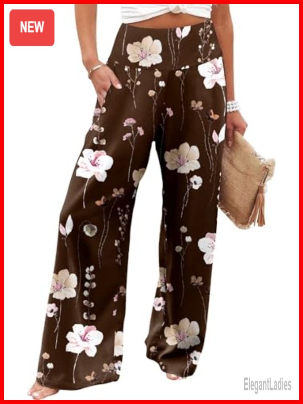 Women's Palazzo Lounge Pants Wide Leg High Waist Flowy Trousers with Pockets